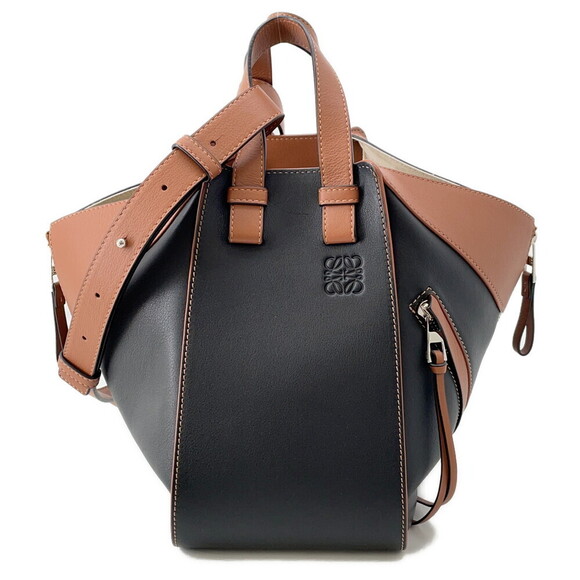 Loewe Handbags - Loewe Hammock Calf Leather Handbag Black Brown Bag